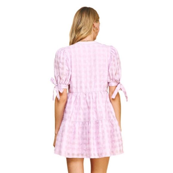 Pinch Tiered Puff Sleeve Mini Sundress - Picture 9 of 11